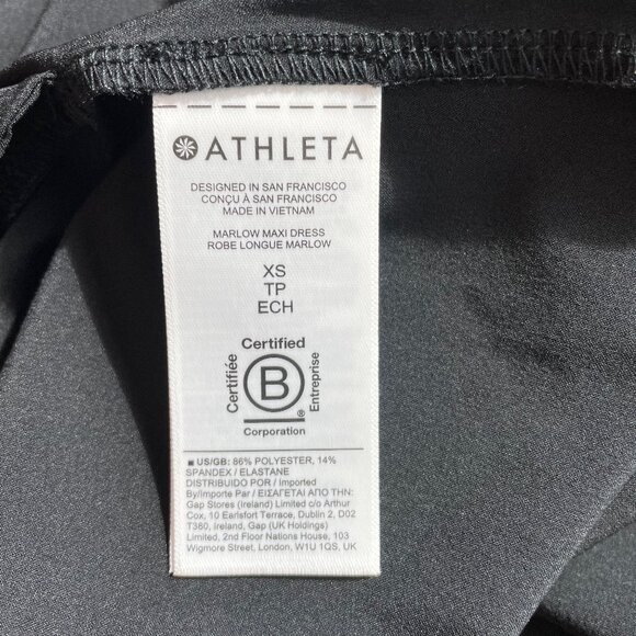 NWT Athleta Marlow Maxi Dress Womens XS / S - Black - Picture 10 of 10